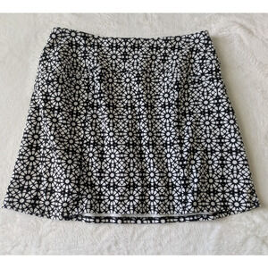 Caffé Marrakesh Skort Women’s Large Black White Geometric Tummy Control‎ Skirt